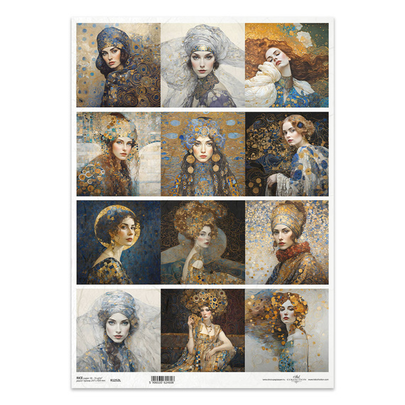 Reispapier Decoupage Bastelpapier für Decoupage A3 ITD-1252L Frauen - Inspiriert von Klimt