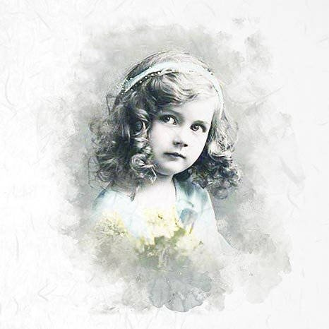 Reispapier-Set, retro vintage, Mädchen - ITD 6tlg 