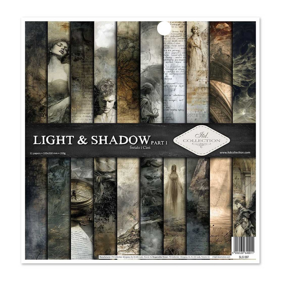 ITD COLLECTION Scrapbooking Papier Set 30x30 cm - Light & Shadow 1