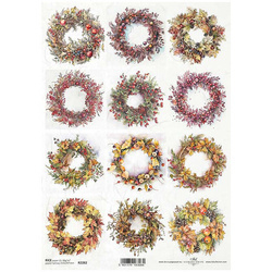 ITD Reispapier Decoupage Bastelpapier Serviettentechnik-R2282 Girlanden