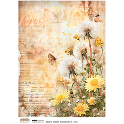 Reispapier Decoupage Bastelpapier A4 - Scraplove - Yellow Spring Background 2