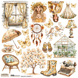 AUFKLEBER ScrapLove Dekor Stickers - Yellow Spring 3