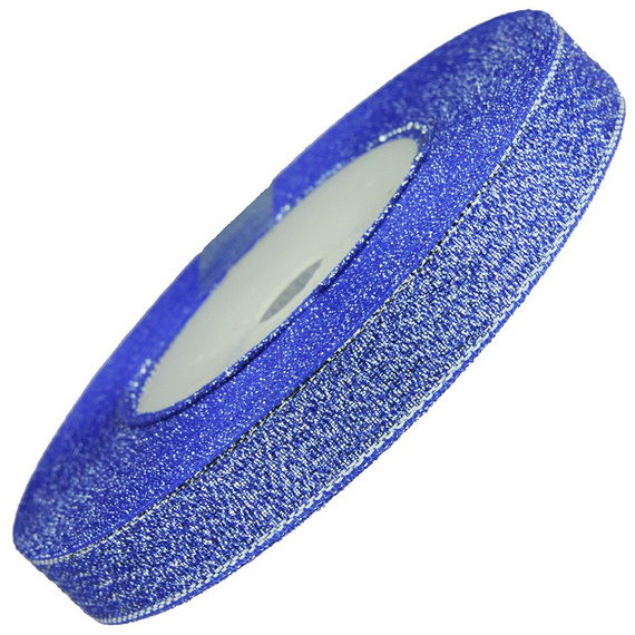 Glitzerband 12mm 27m - blau silber
