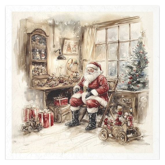 Reispapier-Set - Spielzeugladen, Weihnachtsmann, Lokomotive - RSM204 - Itd Collection