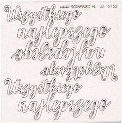 SCRAPINIEC Dekorpappe Die Cut Chipboard Dekoration Ornament, Wszystkiego Najlepszego