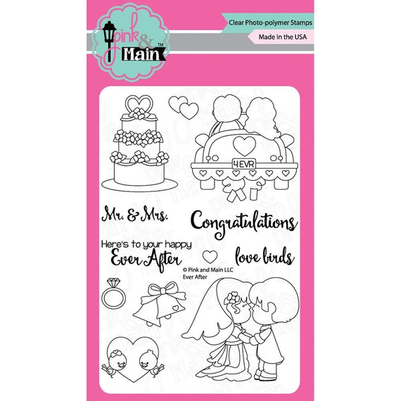PINK & MAIN - Transparent Stempel Motivstempel Clear Stamp - Ever After Hochzeit, Braut und Bräutigam