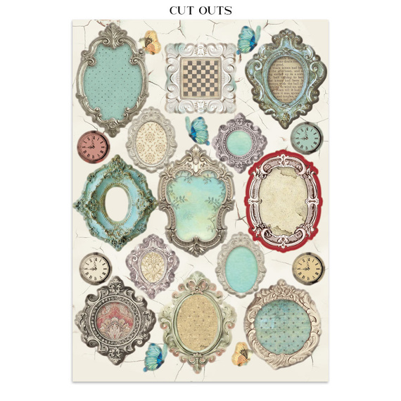 Set aus Junk Journal-Papieren, Aufklebern und Elementen - Alice in Christmas - Stamperia 