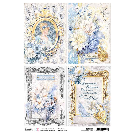 CIAO BELLA Reispapier Decoupage Bastelpapier Softpapier, Midnight Spell Cards