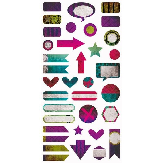 7 DOTS STUDIO Scrapbooking Papier Motivpapier 15x30cm - Elemente - Paint Chips