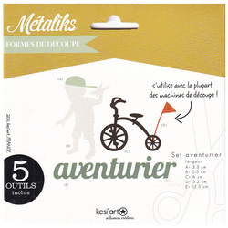 Stanzform Präge Stanzschablone Cutting Die Kesi'Art - Metalix - Abenteuerlicher Junge OD-022 Junge Fahrrad