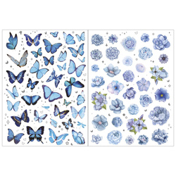 AUFKLEBER folie - Blaue Schmetterlinge