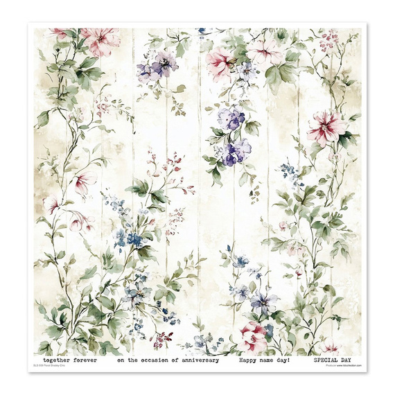 ITD COLLECTION Setz 11Stk 30x30cm Scrapbooking Papier - Floral Shabby Chic