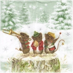SERVIETTEN 1 Stück Motivservietten Decoupage Napkin 33x33cm, Mouse Band