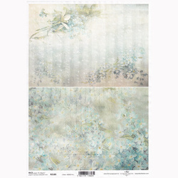ITD Reispapier Decoupage Bastelpapier Softpapier Serviettentechnik Blumen, Vergissmeinnicht R2185