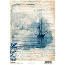 Reispapier Decoupage Bastelpapier A4 - Scraplove - Marine 1