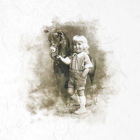 Reispapier-Set - ITD RSM021 6 Stück Retro-Porträts von Jungen