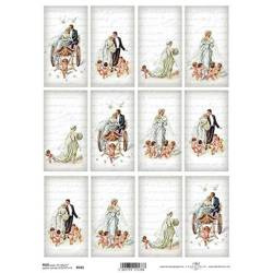 ITD Reispapier Decoupage Bastelpapier Serviettentechnik-R2217 Paare, Inschriften