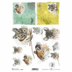 ITD Reispapier Decoupage Bastelpapier Softpapier Serviettentechnik, Maus R1567