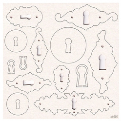 SCRAPINIEC Dekorpappe Die Cut Chipboard Dekoration Ornament, Schlüsselloch 650