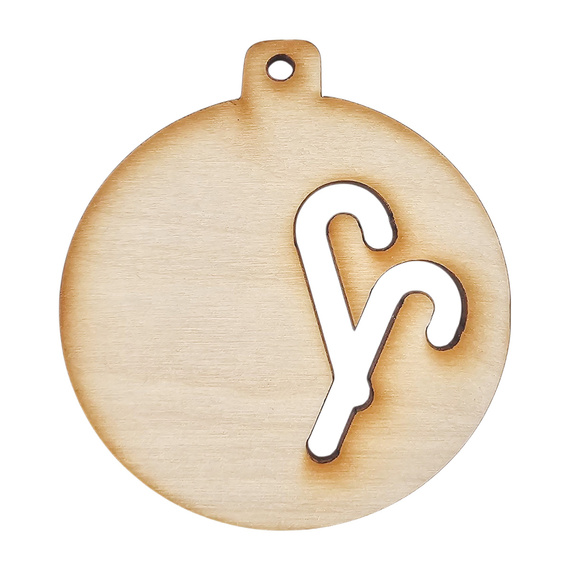 HOLZKUGEL Anhänger aus Holz, Ornament Weihnachtskugel 6 cm - Weihnachtsstäbchen