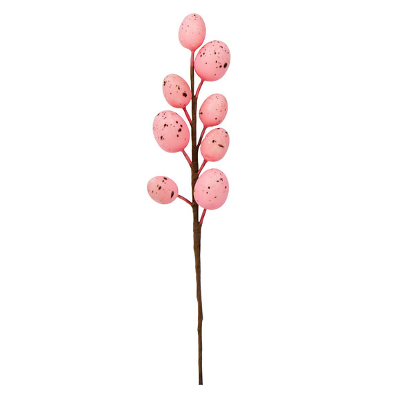 OSTEREIER Zweig Osterdeko Dekozweige mit rosa Eiern Ostern Deko Blumenstecker - 25 cm