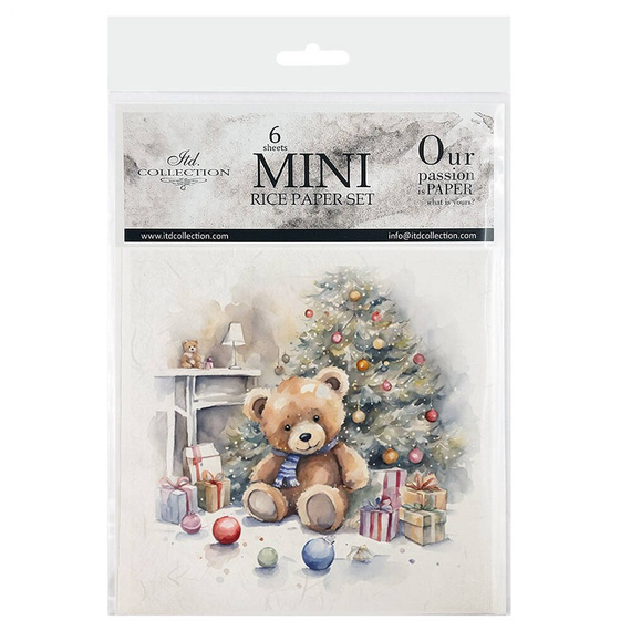 Scrapbooking-Bastelpapier-Set reisfelder - ITD - RSM138 Teddybären unter dem Weihnachtsbaum