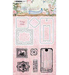 STUDIO LIGHT Stanzform Präge Stanzschablone Cutting Die + Stempel, Postage Stamps