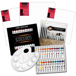 LOVEART Acrylfarben 24x12ML Acrylset Farben Farbenset Künstlerfarbe Malfarben