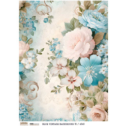 Reispapier Decoupage Bastelpapier A4 - Scraplove - Blue Vintage Background 10 