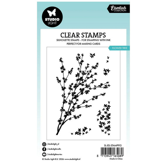 Transparenter Stempel - Studio Light - Flower tree Blumenbaumzweig mit Blumen