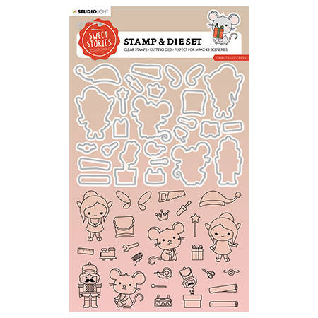 STUDIO LIGHT Stanzform Präge Stanzschablone Cutting Die + Stempel, Christmas crew 