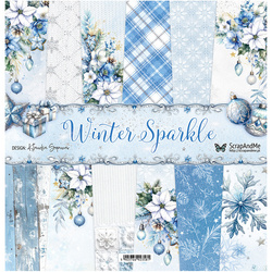 SCRAPANDME Set von 6St 30x30 doppelseitig Scrapbooking Papier - Winter Sparkle