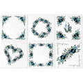 Reispapier-Set, blaue Blumen- ITD 6tlg
