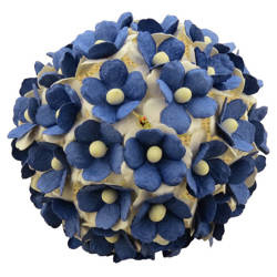 SWEETHEARTS Kleine Blumen 15mm 50Stk. Scrapbooking Maulbeerpapier, blau