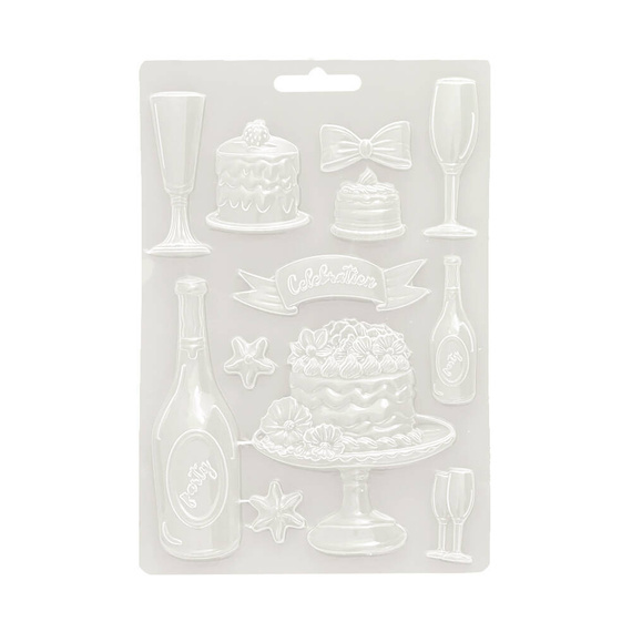 STAMPERIA A5 flexible Relief-Gießform aus Kunststoff Form für Pasten, Masquerade Kuchen, Gläser