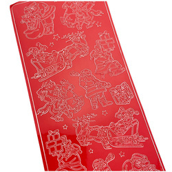 Dekorative Aufkleber - verschiedene rote Weihnachtsmänner