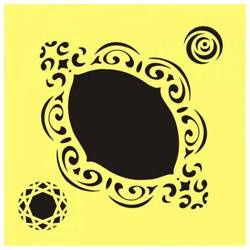 Mixed Media Schablone STENCIL für Decoupage Scrapbooking 16x16, ST0169 Rahmen Ornament