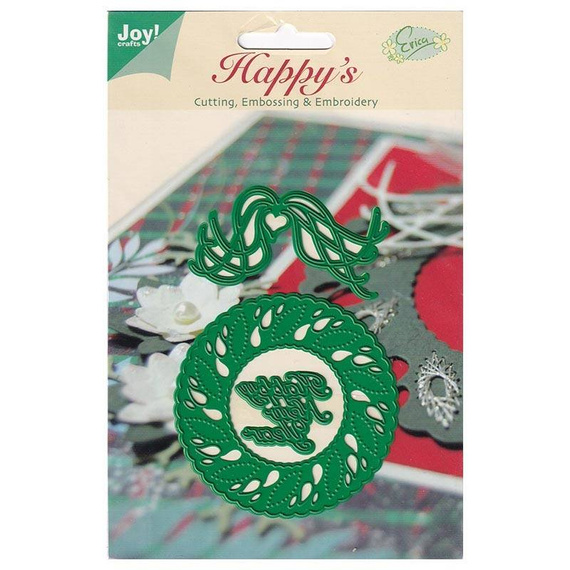 JOY!Crafts Stanzform Präge Stanzschablone Cutting Die - 6002/2006 Frohes Neues Jahr Kranz