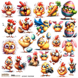 AUFKLEBER ScrapLove Dekor Stickers - Quirky Chicken 1
