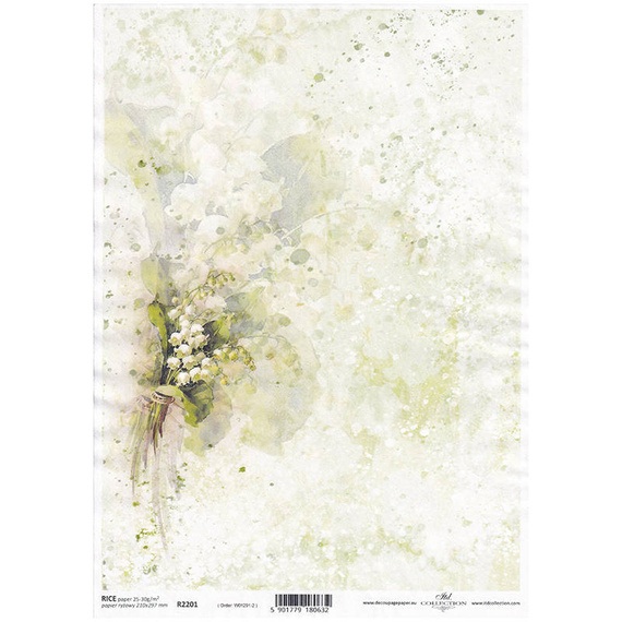 ITD Reispapier Decoupage Bastelpapier Serviettentechnik-R2201 Maiglöckchenblüten