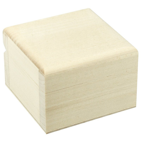 Holzkiste mit abgerundetem Deckel 6,5 x 6,5 cm