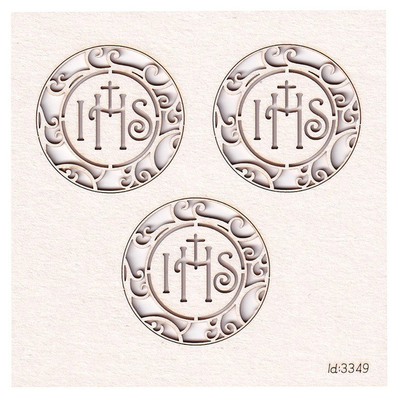 SCRAPINIEC Dekorpappe Die Cut Chipboard Dekoration, Hostie Erstkommunion 3349