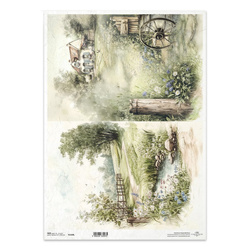 Reispapier Decoupage Bastelpapier für Decoupage A3 ITD-1420L Landschaftsansichten