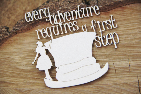 SCRAPINIEC Dekorpappe Die Cut Chipboard Dekoration Ornament, Wonderland 5392