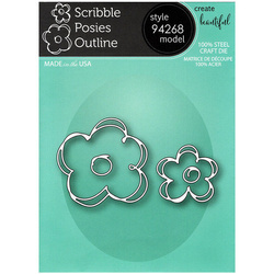 MEMORY BOX Stanzformen Set Stanzschablone Scrapbooking Die Cut, Scribble Posies Outline