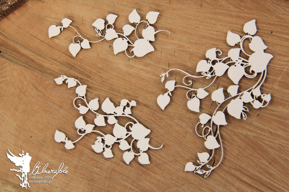 Dekorpappe Die Cut Chipboard - Verwundbar - Niederlassungen 06 - Scrapiniec