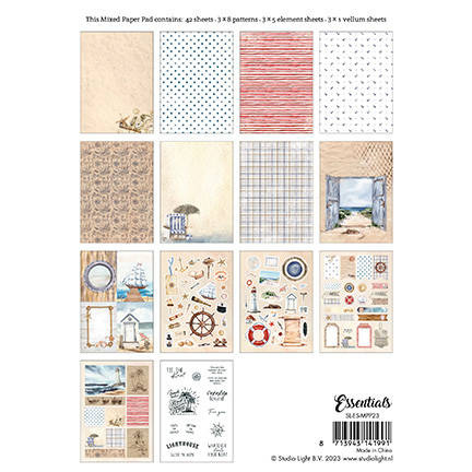 STUDIO LIGHT 42Blatt A5 Papierset + Elemente Scrapbooking Papier Vintage Summer