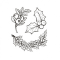 AGATERIA Polymerstempel Clear Stamp - Stechpalmen-Set