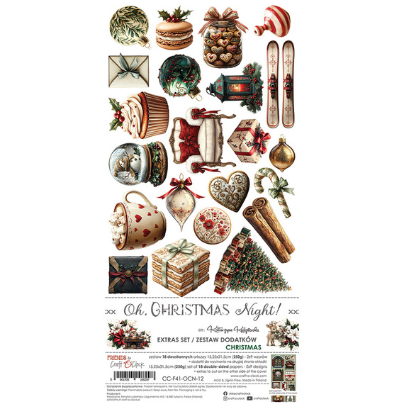 Scrapbooking Papier Set - Craft o'clock - Extras Set - Oh Christmas Night - Christmas