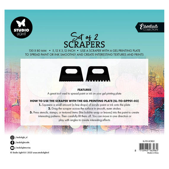 Gelplattenschaber - 2er-Satz. - SL Scrapers nr 02 - Studio Light